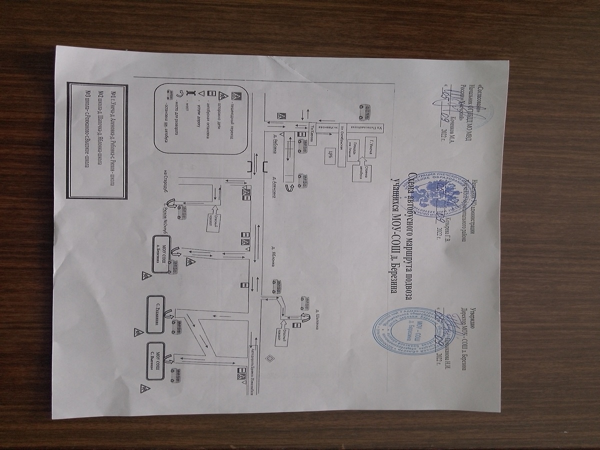 Схема проезда школьного автобуса.